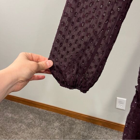 Tommy Hilfiger a-line Elegant Purple long sleeve Dress size 10 - Picture 4 of 14